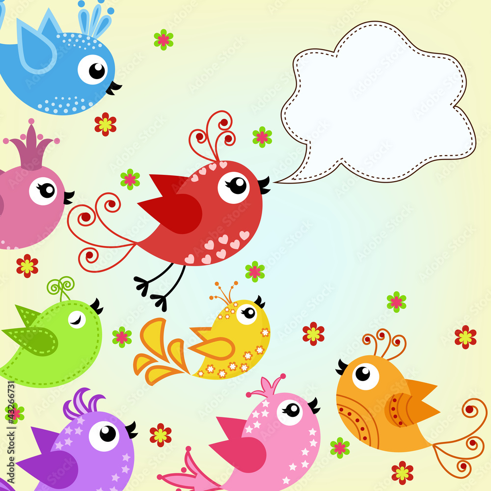 colorful, flying birds colorful, flying birds