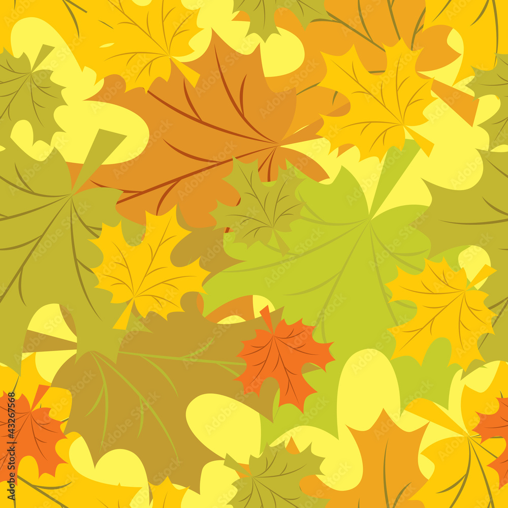 seamless pattern of autumn leaves