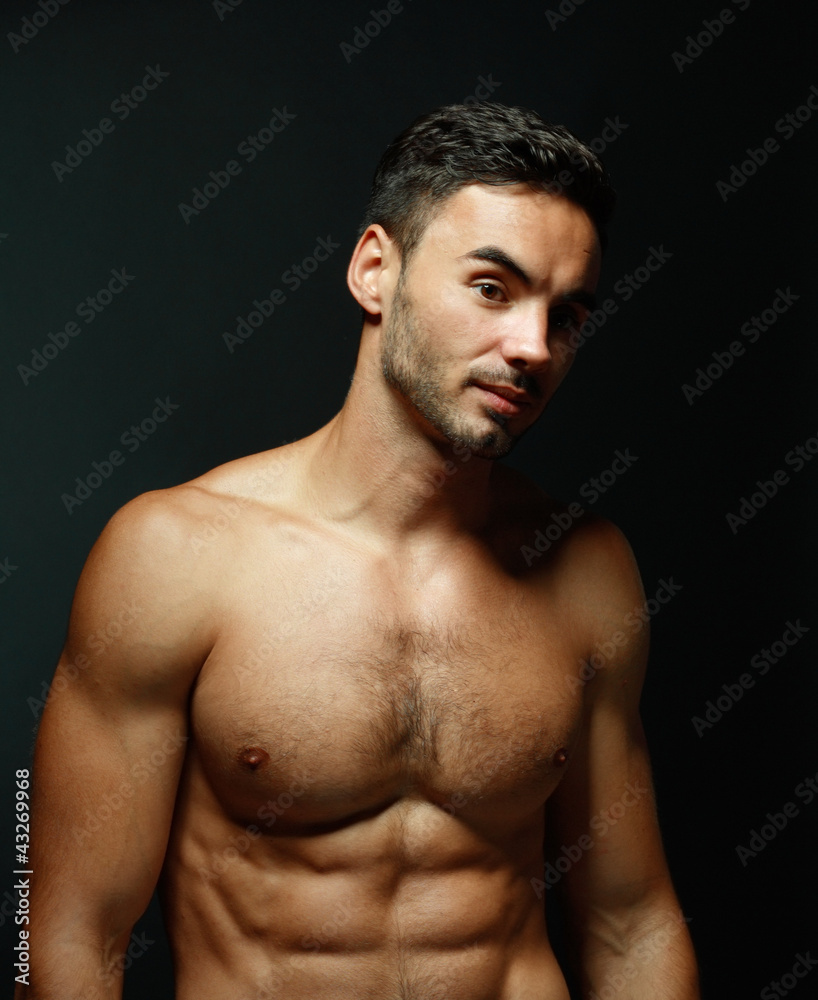 portrait of topless macho man portrait of topless macho man
