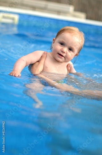 baby in pool