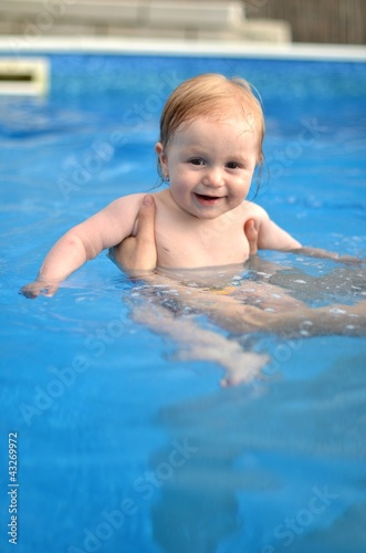 baby in pool