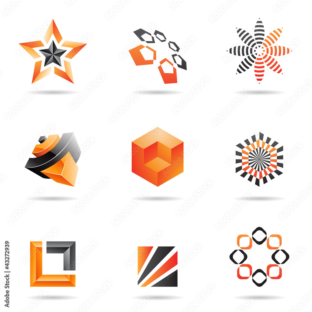 Various orange abstract icons, Set 2 Various orange abstract icons, Set 2