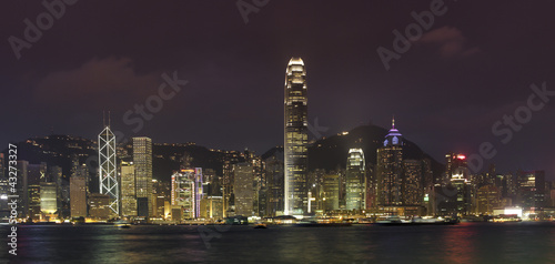 hong kong skyline at evening © hansenn