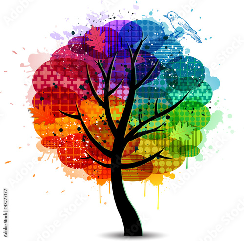 Beautiful abstract color tree background