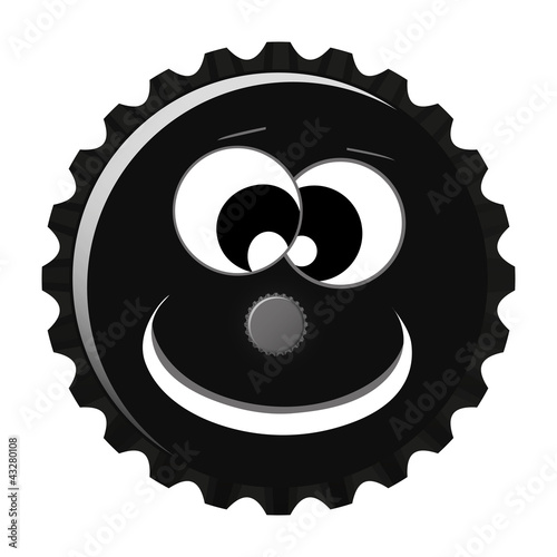 Kronkorken Smiley Verrückt crazy