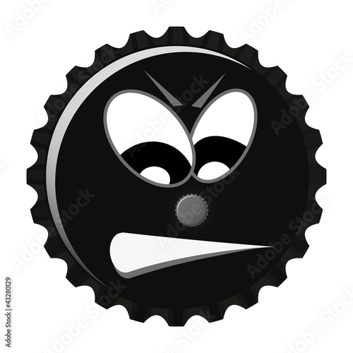 Zorniger böser Kronkorken Smiley