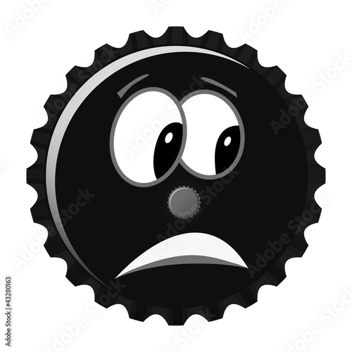 Ängstlicher schüchterner Kronkorken Smiley