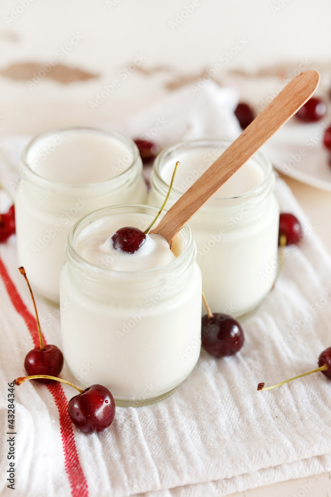 yoghurt with cherry yoghurt with cherry