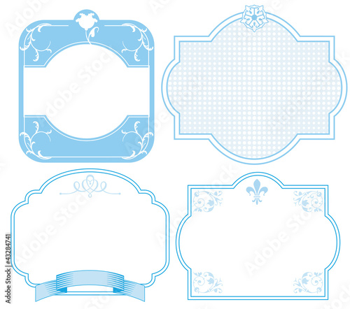 hellblaues Etiketten set
