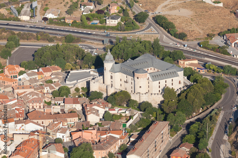 Vista aérea de Simancas, en Valladolid, España