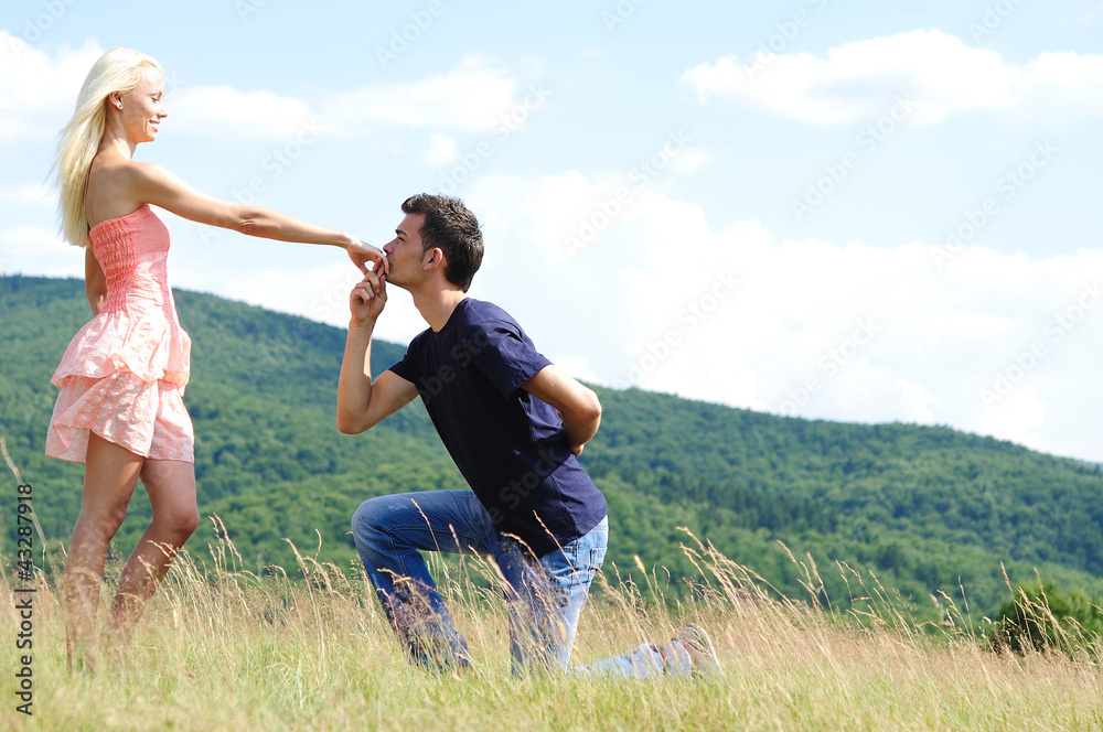 Boyfriend kiss girl hand