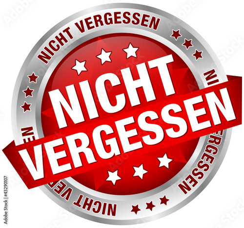 Button Banner "Nicht vergessen" rot/silber
