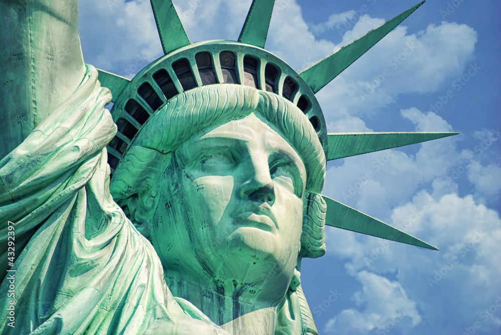 Naklejka premium Statua Wolności-Manhattan-Liberty Island-NY