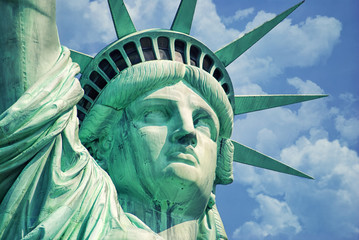 Handdoek met foto Vrijheidsbeeld Vrijheidsbeeld Manhattan vanaf Liberty Island  © lucamedei