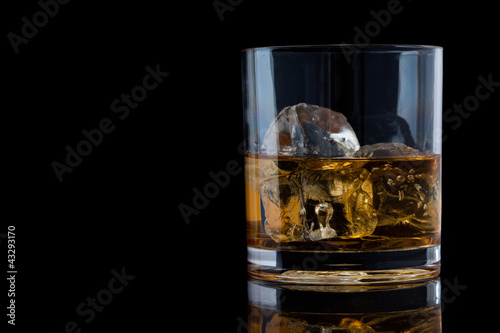 Tumbler glass with whiskey