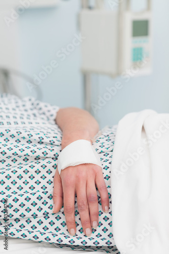 Close up of the hand of a patient