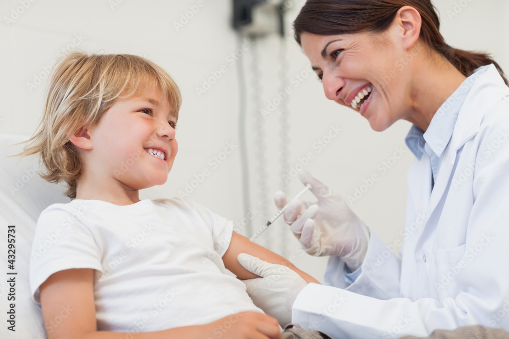 Child receiving an injection