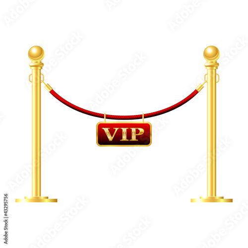 Rope barrier isolated on white