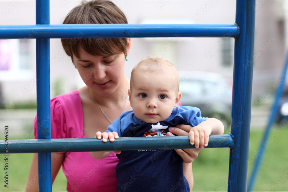 Baby on ladder Baby on ladder