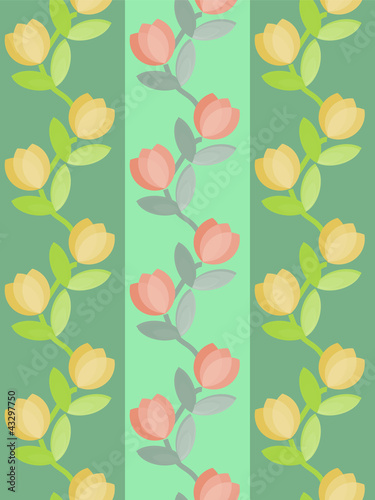 Wallpaper Mural Seamless floral vines stripes wallpaper Torontodigital.ca