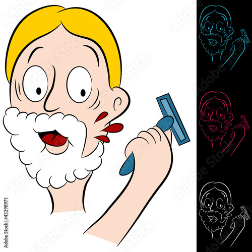 Man Cuts Himself Shaving