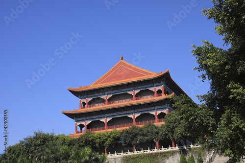 Pagoda against blue sky