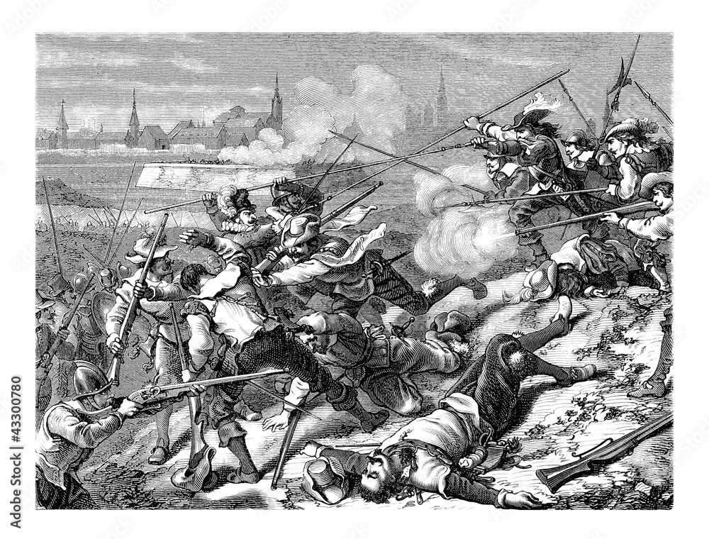 Obraz premium Musketeers - Battle - 17th century