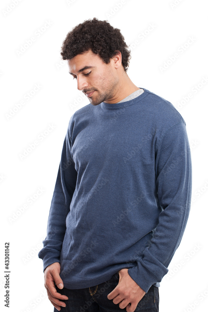 Handsome Middle Eastern man looking away