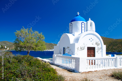 Orthodox church on Amorgos island in Greece