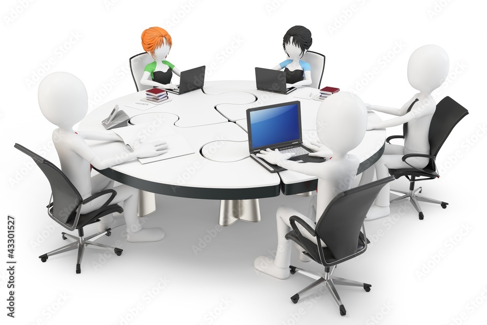 3d man businessman at a round table 3d man businessman at a round table