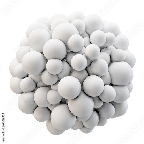 3d cluster of blank spheres