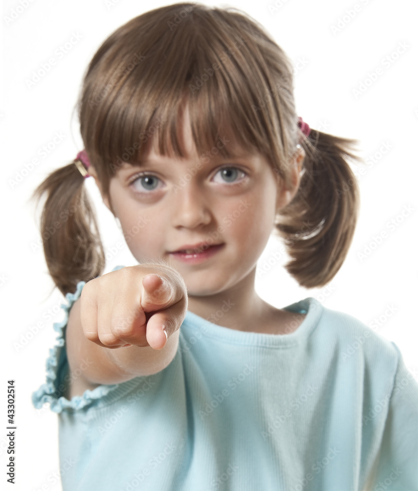 little girl pointing on you little girl pointing on you