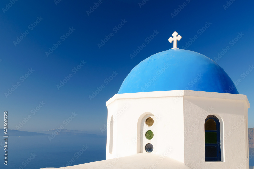 Greek orthodox church dome, Santorini Greek orthodox church dome, Santorini