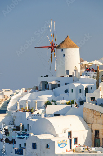 traditional windmill in Greece, Santorini, Cyclades
