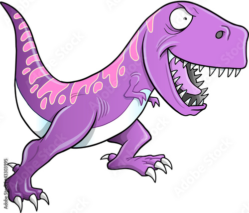 Crazy Tyrannosaurus Dinosaur Vector Illustration