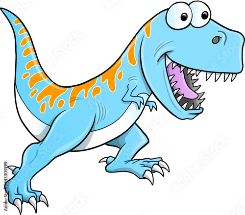 Silly Tyrannosaurus Dinosaur Vector Illustration © Blue Foliage