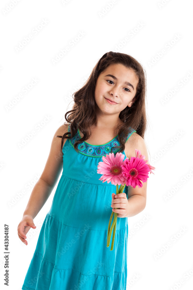 Little girl giving flowers Little girl giving flowers
