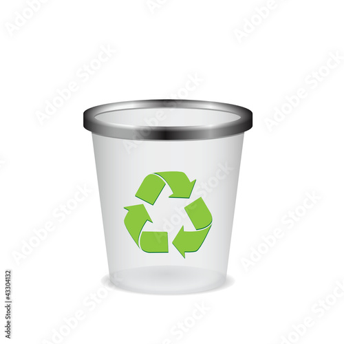 Plastic recycle trash can