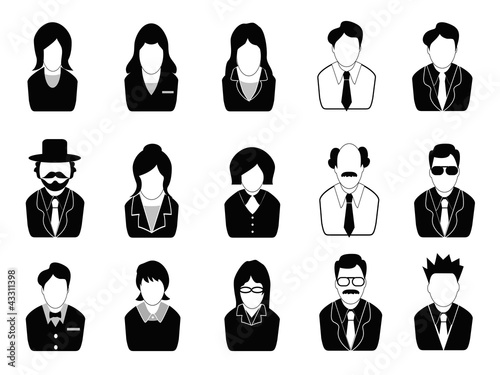business people icons set