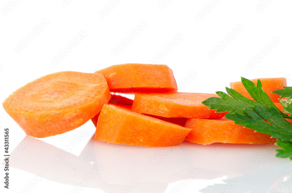Pile of carrot slices Pile of carrot slices