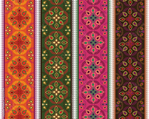 Henna Inspired Colourful Borders