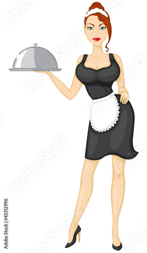 Waitress brings the order
