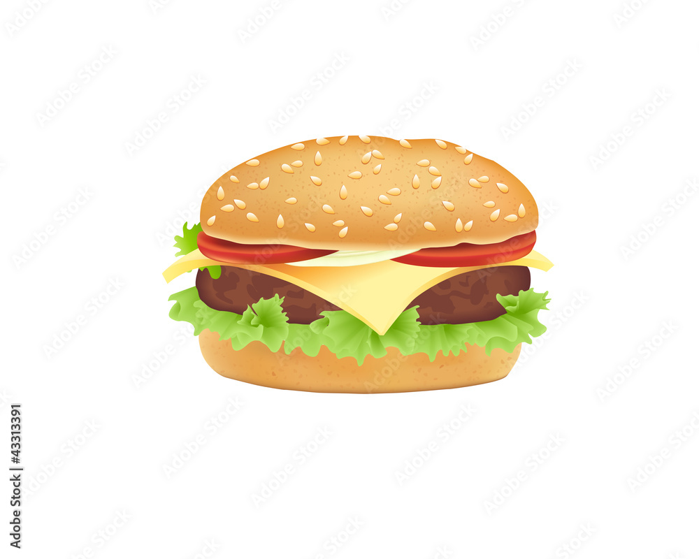 Vector hamburger, cheeseburger Vector hamburger, cheeseburger