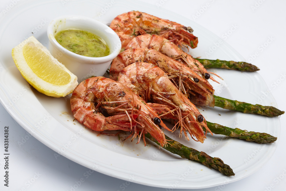 shrimps with asparagus shrimps with asparagus