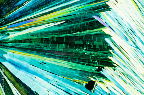 Urea or carbamide crystals in polarized light