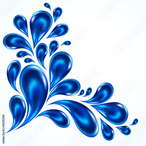 Ecology background - splash blue drops