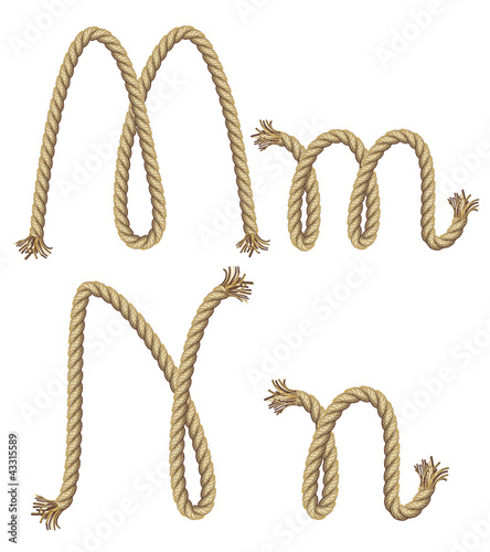 Rope alphabet. vector illustration