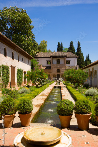 Generalife palace cortyard, Granada, Spain