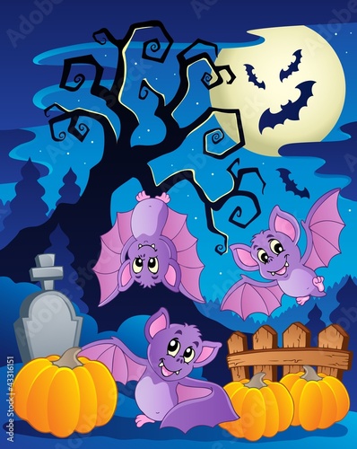 Scene with Halloween tree 5