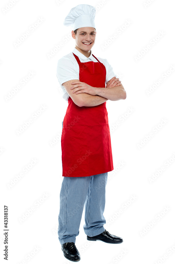 Full length shot of handsome smiling chef Full length shot of handsome smiling chef